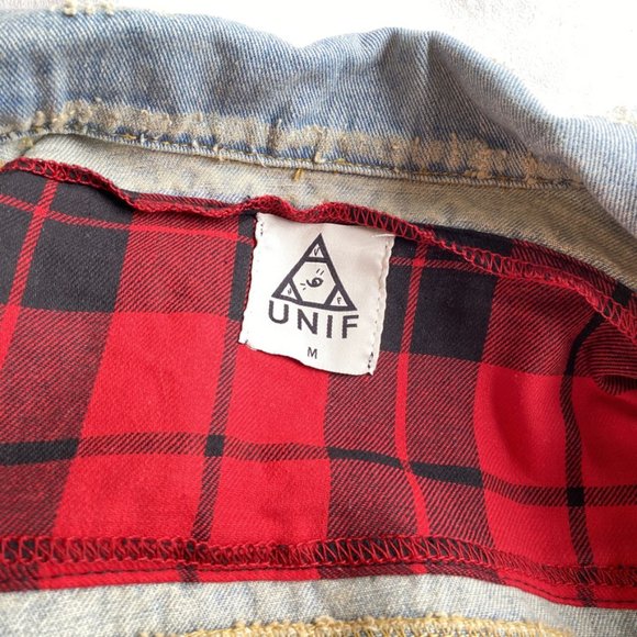 UNIF x Urban outfitters Denim Plaid Vest Medium - Picture 7 of 8